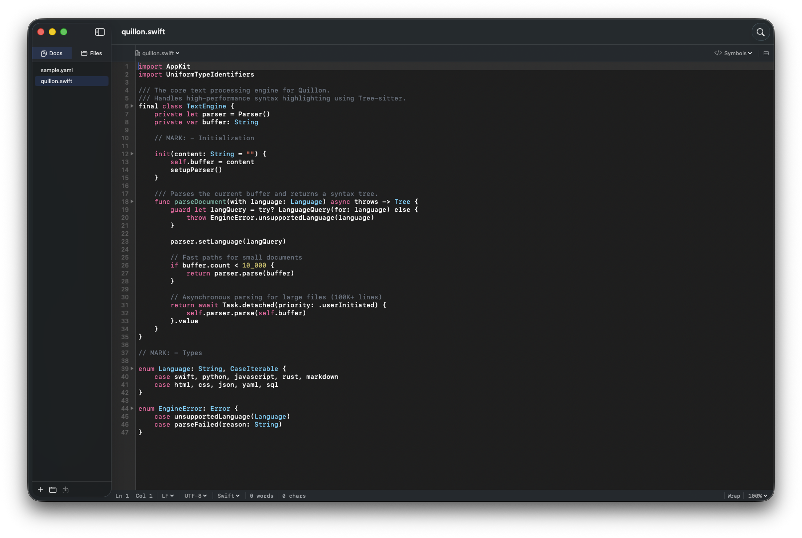 Quillon Editor Screenshot